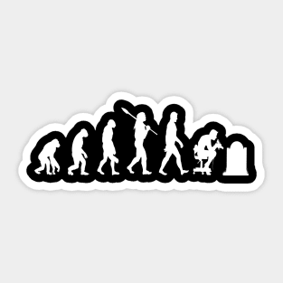 Evolution of Crooked Spines (White Print) Sticker